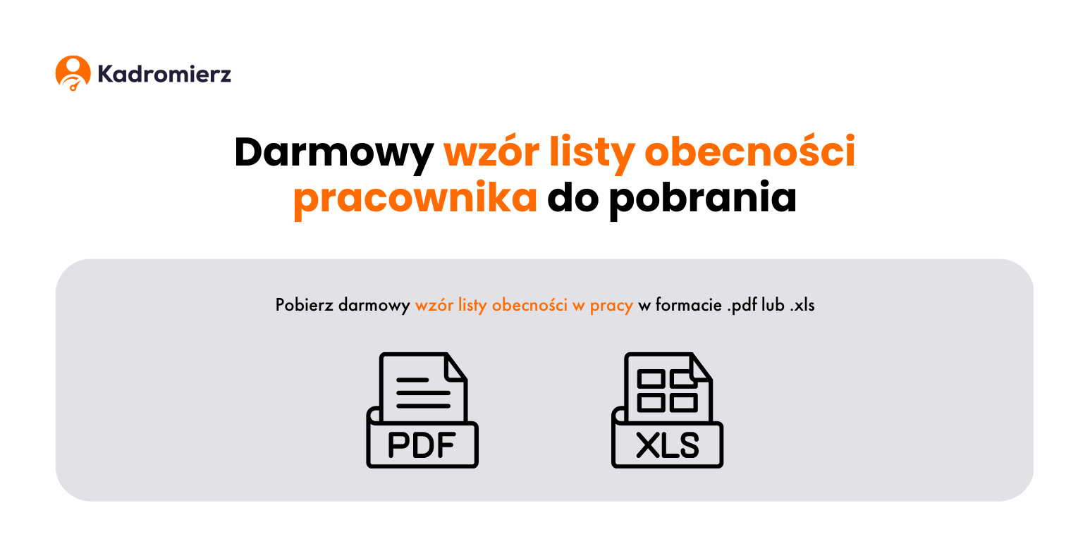 Grafika informacyjna z linkiem do pobrania wzoru listy obecności