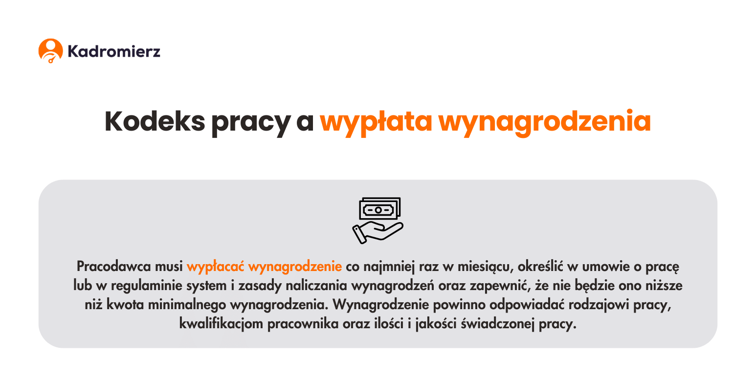 Kodeks pracy w wypłata wynagrodzenia