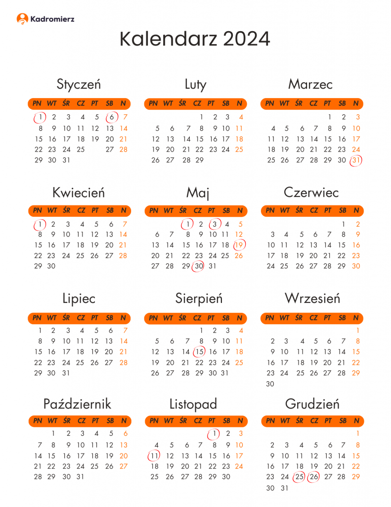 Dni Wolne Od Pracy 2024 Kalendarz świąt 1211