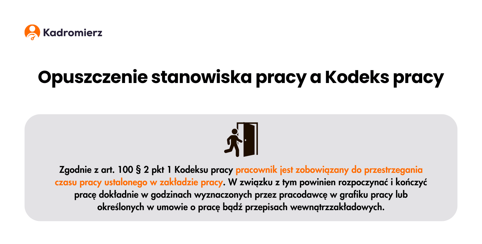 Opuszczenie stanowiska pracy a Kodeks pracy