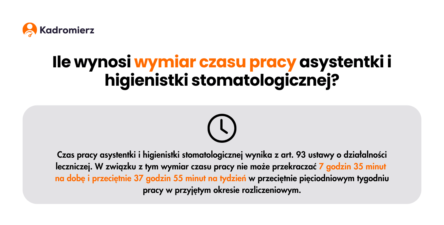 Wymiar czasu pracy asystentki i higienistki stomatologicznej