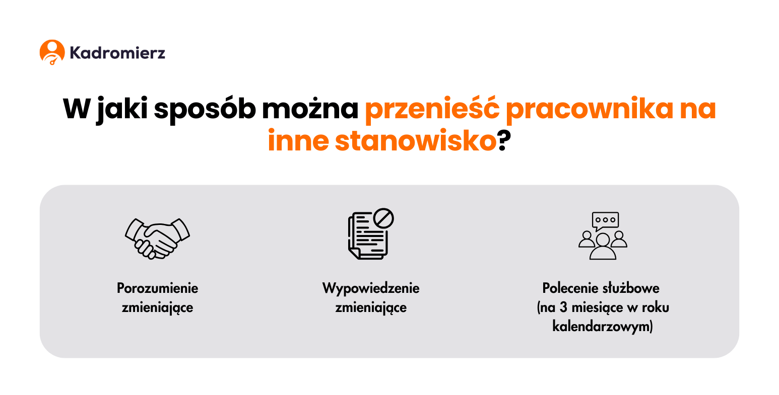 W jaki sposób można przenieść pracownika na inne stanowisko