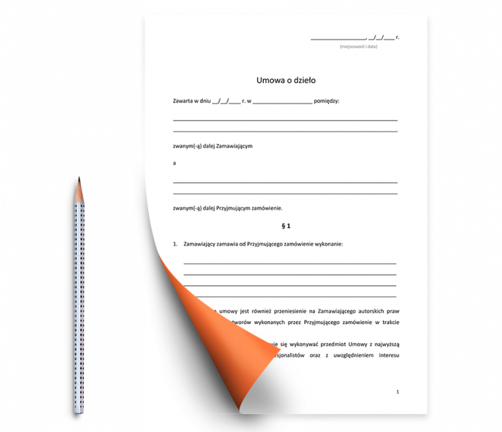 umowa o dzieło darmowy wzór do pobrania pdf docx kadromierz